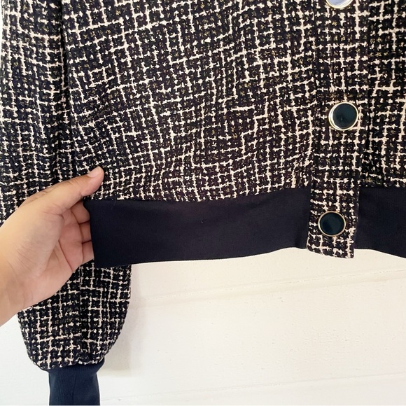 Me+Em Ponte Jacquard Rib Trim Textured Ponte Jersey Jacket Size 12 - Picture 9 of 16